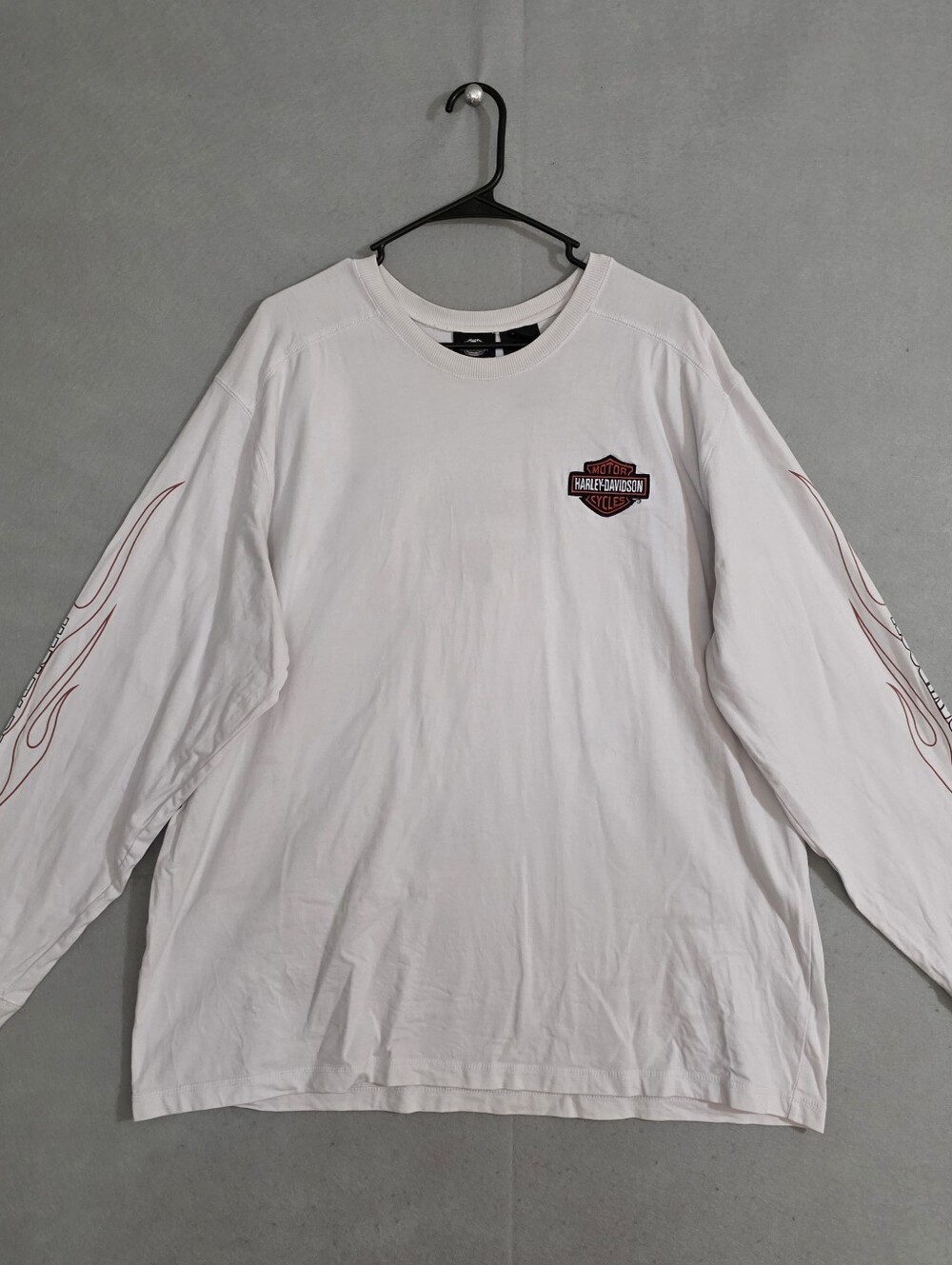 Vtg Y2K Harley Davidson Mens Flame Long Sleeve Shirt Size 2XL